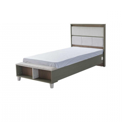 Moderne Komplette Kindermöbel Kinderbett Grau Holz Set 5tlg Nachttisch