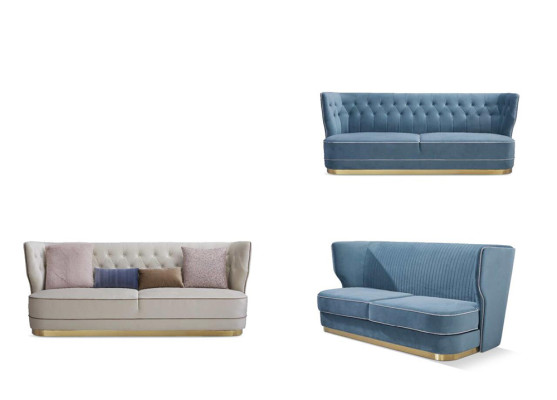 Design Luxus Couch 4 Sitzer Polster Sofa - Italienische Stil Wohnzimmer Möbel