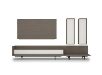 Wohnwand TV-Ständer TV Rahmen Einrichtung 2x Wandschrank Design Modern Garnitur