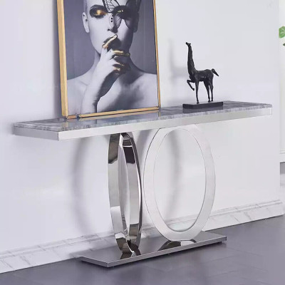Designer Luxus Konsole Tisch Konsolen Tische Edelstahl mit Glas Design