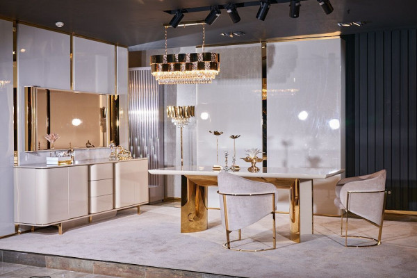 Esszimmer Tisch Esstisch 4x Stuhl Garnitur Tische Stühle Anrichte Set
