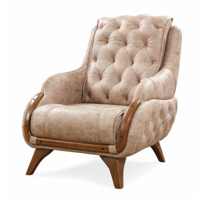 Sessel Sitz Klassisch Design Wohnzimmer Polster Einsitzer Leder Stil