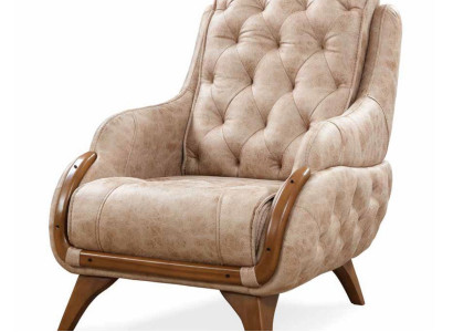 Sessel Sitz Klassisch Design Wohnzimmer Polster Einsitzer Leder Stil