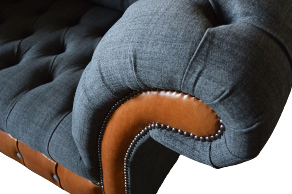 Sessel 1 Sitzer Sofa Polster Design Luxus Stoffsofas Chesterfield Textil