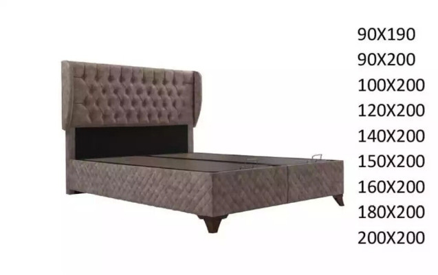 Bett Chesterfield Betten für Schlafzimmer Textil 180x200cm inkls Matratze