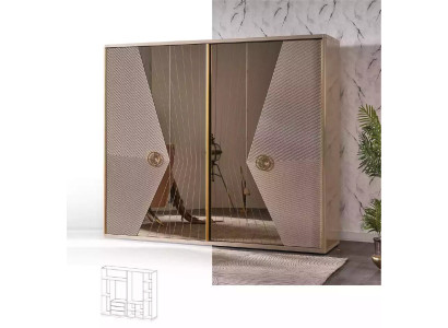 Beiger Kleiderschrank Holzschränke Schlafzimmer Möbel Edelstahlschrank