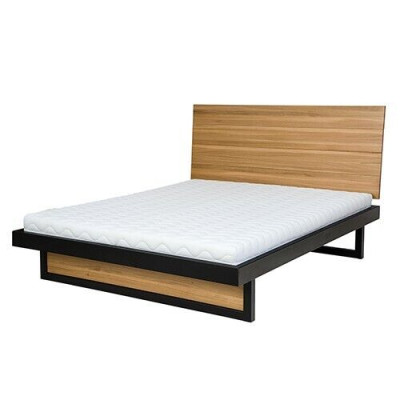 Loft Betten Holzbett Lattenrost Doppelbett Eiche Bett Ehebett Massive Holz Möbel