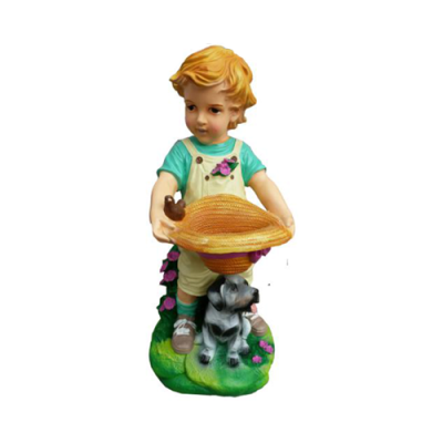 Deko Figur Statue Skulptur 48 cm Figuren Statuen Skulpturen Junge Garten P119