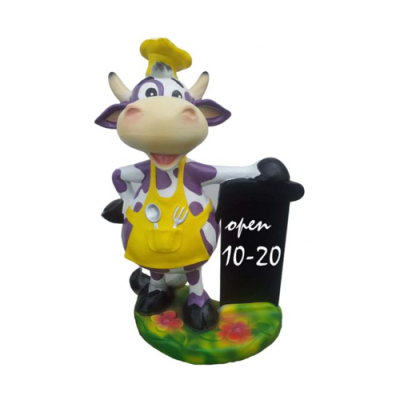 Moderne Figur Kuh Rind Skulptur Statuen Figuren Dekoration Kalb 55cm Kunststoff