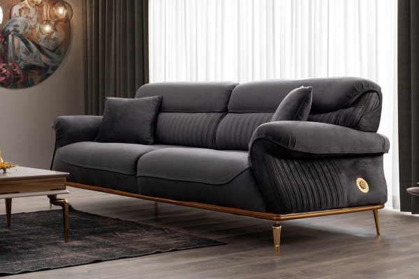 Modern Grau Farbe 3-Sitzer Sofa Komfort und Stil in einem Ensemble