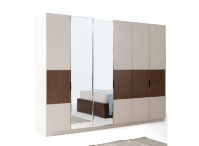 Kleiderschrank Schrank Holzschrank Schlafzimmerschrank Holz Beige Neu