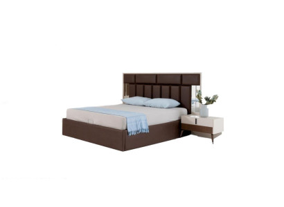 Bett Schlafzimmerbett mit Bettkasten Bettrahmen Holz Braun Schlafplatz