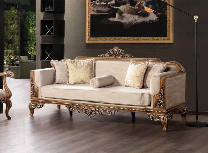 Modern Dreisitzer Couch Polster Möbel Sofa Barock Rokoko Sofas Couchen Samt