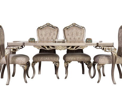 Braune Chesterfield Luxus Stühle Designer Esstisch Exklusive Esszimmer Möbel