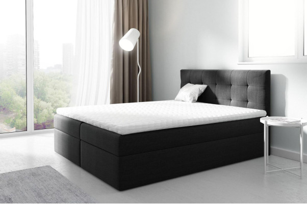 Ehebett Betten Polsterbett Boxspringbett Doppelbett Bett mit Bettkasten Schwarz