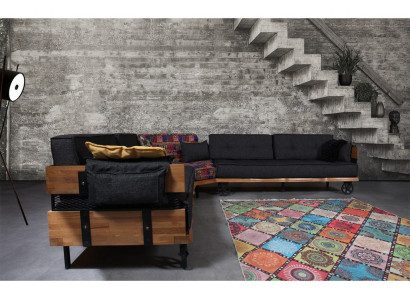 Loft Möbel Stoffsofa Eckcouch Polster Eckgarnitur Couchgarnitur Textil