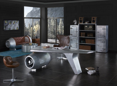 Flugzeug Flügel Schreibtisch Bürotisch Tisch Aviator Design Luxus Möbel