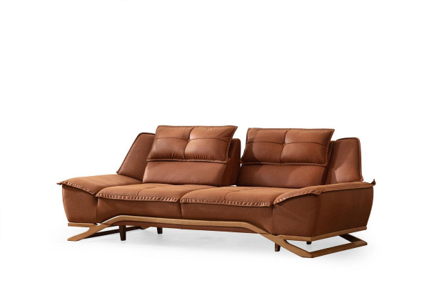 Dreisitzer Stoffsofa Couch Braun Sofa 3 Sitzer Polstersofa Modern