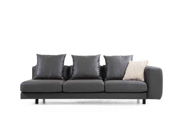 Polstersofa Dreisitzer Couch Stoffsofa Sofa Sitzer Stoff Grau Tisch
