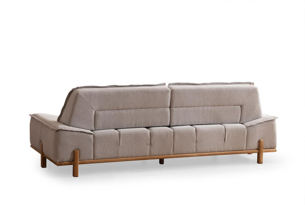 Dreisitzer Couch Stoffsofa Sofa Sitzer Polstersofa Stoff Modern Grau