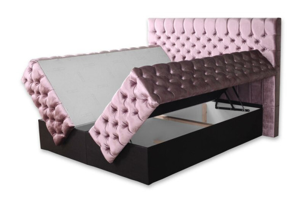 Schlafzimmer Bett Betten Polster Doppel Ehe Hotel Luxus Leder Moderne