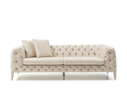Wohnzimmer Weißer Viersitzer Designer Luxus Sofa 4-Sitzer Polstercouch