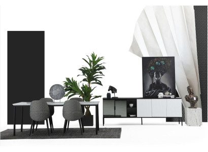 Gruppe Esszimmer Esstisch Stühle Tisch Holz Set 5tlg Grau Design Set