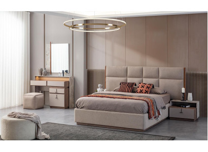 Luxus Schlafzimmermöbel Doppelbett Nachttische Grau 6tlg Schrank Bett