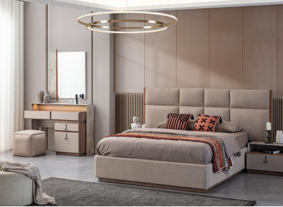 Luxus Schlafzimmermöbel Doppelbett Nachttische Grau 6tlg Schrank Bett