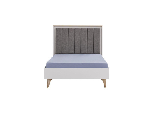 Bettrahmen Kinderzimmer Kinderbett 100 cm Jugendbett Holz Grau Stoff