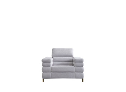 Grauer Moderner Sessel Polster Einsitzer Wohnzimmer Einrichtung 1-Sitzer