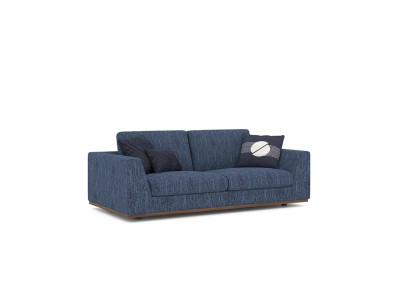 Wohnzimmer Blau Zweisitzer Sofa Couch Modern Design Stoffsofa Textil