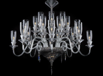 XXL Lampe 26x Kronleuchter Palast Villa D'Este Lichter Kristall Lampe Kronleuchter 