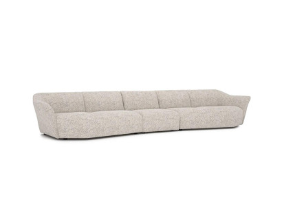 Fünfsitzer Sofa Couch 440cm Wohnzimmer Weiß Einrichtung Textil Polstermöbel