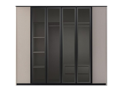 Kleiderschrank Garderobenschrank Schrank Moderne Holzschrank Grau