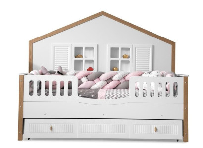 Bettrahmen Kinderbett Bett Kinderzimmer Kinderzimmermöbel Weiße Holz