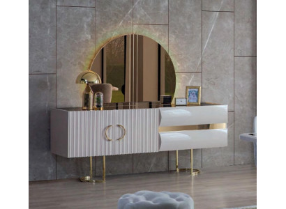 Designer Weiße Edelstahl Anrichte Moderne Esszimmer Holz Edle Kommode