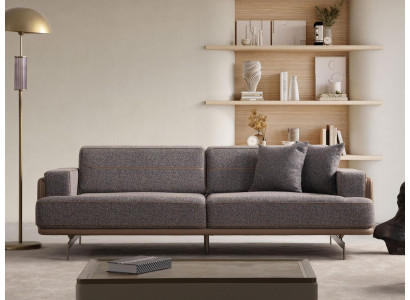 Grauer Dreisitzer Luxuriöse Wohnzimmer Couchen Designer 3-Sitzer Sofa