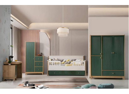 Stilvoll Kinderzimmer Set Besteht aus Bett 2х Kleiderschrank Schreibtisch