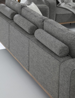 Viersitzer Sofa 4 Sitzer Stoff Sofas Modern Design Wohnzimmer Grau