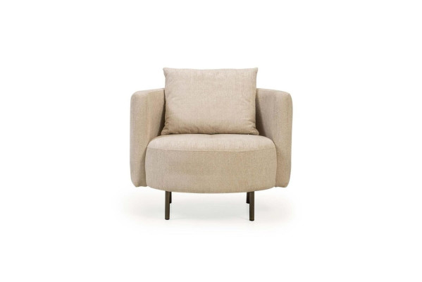 Stoffsessel Sessel Cocktailsessel Einsitzer Beige Designer Sitzer Neu