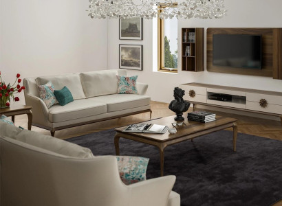 Modern Komplett 2x Dreisitzer Sofa Weiß Textil Wohnzimmer Design Sofas Couch