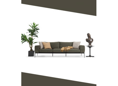 Zweisitzer Sofa 2 Sitzer Stoff Grau Modern Design Wohnzimmer Polyester