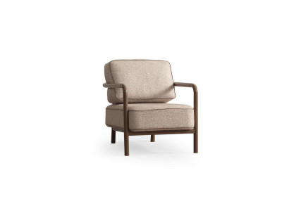 Moderner Beiger Sessel Einsitzer Designer Wohnzimmer Armlehnensessel