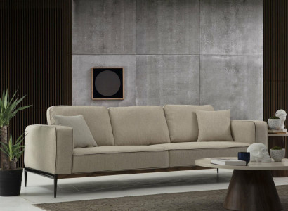 Sofa Viersitzer 4 Sitzer Stoff Sofas Modern Design Wohnzimmer Beige