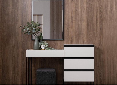 Schminktisch Frisiertisch Konsoletisch Kommode Spiegel Set 3tlg Weiß