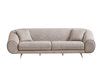 Moderne Beige Couch Wohnzimmer 3-Sitzer Luxus Polster Designer Sofas