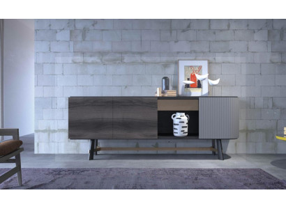 Sideboard Kommode Holz Anrichte Schrank Esszimmer Modern Schwarz