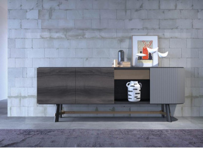 Sideboard Kommode Holz Anrichte Schrank Esszimmer Modern Schwarz