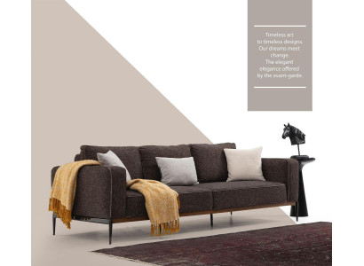 Dreisitzer Sofa 3 Sitzer Stoff Modern Sofas Design Wohnzimmer Grau